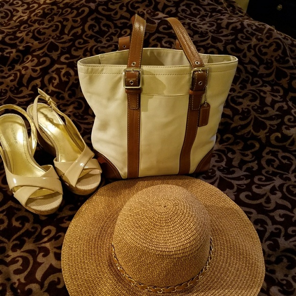 Coach Handbags - Coach White and Brown